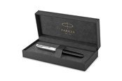 Przybory do pisania i rysowania - Parker 51 Fountain Pen | Black Barrel with Chrome Trim | Fine Nib with Black Ink Cartridge | Gift Box - 2123491