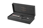 Przybory do pisania i rysowania - Parker Sonnet Ballpoint Pen | Premium Metal and Grey Satin Finish with Rose Gold Trim | Medium Point with Black Ink Refill | Gift Box - 2119791