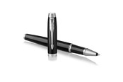 Przybory do pisania i rysowania - Parker IM Rollerball Pen | Black Lacquer with Chrome Trim | Fine Point Black Ink | Gift Box - 1931658