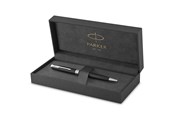 Przybory do pisania i rysowania - Parker Sonnet Ballpoint Pen | Matte Black Lacquer with Palladium Trim | Medium Point Black Ink | Gift Box - 1931524