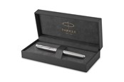 Przybory do pisania i rysowania - Parker Sonnet Fountain Pen | Stainless Steel with Palladium Trim | Medium Nib | Gift Box - 1931510