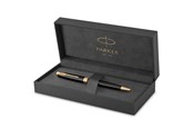 Przybory do pisania i rysowania - Parker Sonnet Ballpoint Pen | Black Lacquer with Gold Trim | Medium Point Black Ink | Gift Box - 1931497