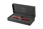 Przybory do pisania i rysowania - Parker Sonnet Fountain Pen | Red Lacquer with Gold Trim | Fine Nib | Gift Box - 1931473