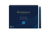 Przybory do pisania i rysowania - Waterman Fountain Pen Refill Ink Cartridges | Long Standard | Serenity Blue | 8 Count - S0110860