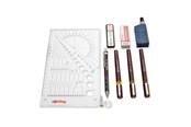 Przybory do pisania i rysowania - Rotring Isograph Pen Set Technical Pen & Pencil College Set | 3 Pens (0.20mm 0.30mm 0.50mm) and  Mechanical Pencil (0.5mm) + Accessories - S0699370