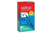 Materialy hobbystyczne - Berol Markery kolorowe z końcówką filcową Broad Point (1,2 mm), zmywalne, czarne, 12 sztuk - 2141502