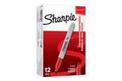 Przybory do pisania i rysowania - Sharpie Permanent Markers | Fine Point | Red | 12 Count - S0810940