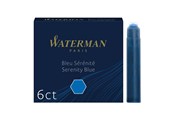 Przybory do pisania i rysowania - Waterman Fountain Pen Refill Ink Cartridges | Standard International (Short) | Serenity Blue | 6 Count - S0110950