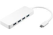 USB hub - Pro 4x USB-C multiport adapter white - simultaneous USB hub - 4 - USB 3.0 - Biały - 66274