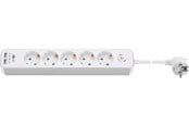 Kabel zasilajacy (zewnetrzny) - Pro 5-way w/switch - 2xUSB ports - Biały - 1.5 m - 41265