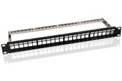 Kabel sieciowy - Pro 19 inch (48.3 cm) Keystone blank Patch Panel empty - Czarny - 4040849957437