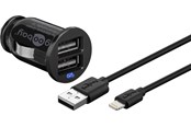 Telefon - Adapter i Ladowarka - Pro Apple Lightning Car charger set (12W/2.4A) - 4040849716911