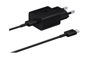Telefon - Adapter i Ladowarka - Samsung 15W USB-C Power Adapter (Incl. cable) - Black - EP-T1510XBEGEU