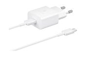 Telefon - Adapter i Ladowarka - Samsung 15W USB-C Power Adapter (Incl. cable) - White - EP-T1510XWEGEU