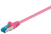 Kabel sieciowy - Pro LAN CAT 6A S/FTP - Różowy - 1m - 4040849956041