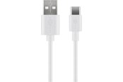 Kabel USB - Pro USB-A <-> USB-C - 1m - USB 2.0 - Biały - PUSB2.0-AC-WHT-1M
