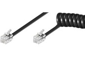 Kabel sieciowy - Pro Phone handset spiral cable CCA (copper-clad aluminium) - Czarny - 4m - 4040849680021
