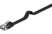 Kabel sieciowy - Pro LAN CAT 6 Flat U/UTP - Czarny - 1m - 95382