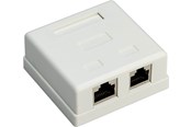 Akcesoria (mocowania, gniazda itp.) - Pro 2-port RJ45 surface mount installation box CAT 6 STP white - 4040849776359