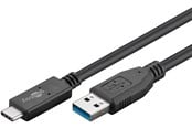 Kabel USB - Pro USB-A <-> USB-C - 0.5m - USB 3.2 Gen 2 - Czarny - PUSB3.2G2-AC-BLK-0.5M