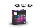 Inteligentny dom - Philips Hue Centura Reflektor punktowy do zabudowy - okrągły - aluminiowy - 3-pak - 929003809301