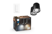 Inteligentny dom - Philips Hue Pillar Podwójne oświetlenie punktowe - czarne - z regulatorem przyciemniania - 929003811401
