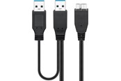 Kabel USB - Pro USB 3.0 dual power SuperSpeed cable Black - 4040849957468