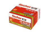 Gwozdzie i sruby - Fischer Universal plug UX 6 x 35 R with rim in carton (50 pcs.) - 77889