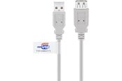 Kabel USB - Pro USB-A <-> USB-A - 3m - Szary - 4040849689154