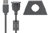 Kabel USB - Pro Przedłużacz USB 2.0 Hi-Speed z uchwytem montażowym, czarny - 4040849954443