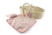 Lalka, miś i akcesoria - Happy Friend Wicker Moses Basket - 504318