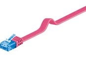 Kabel sieciowy - Pro LAN CAT 6A U/UTP flat - Różowy - 2m - 4040849963209