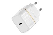 Telefon - Adapter i Ładowarka - OtterBox EU Wall Charger 20W - 1X USB-C 20W USB-PD + USB C-Lightning Cable 1m White - 78-80480