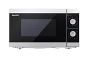 Kuchenka mikrofalowa, mini piekarnik - Sharp YC-MG01E-S - microwave oven with grill - freestanding - silver/black - YC-MG01E-S