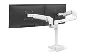 Uchwyt na monitor - Ergotron LX Dual Stacking Arm (white) with Low-Profile Top-Mount Clamp - 45-610-216