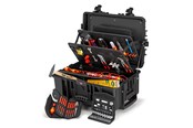 Narzedzia - KNIPEX Walizka narzędziowa "Robust45 Move" dla elektryków, 63-częściowa, z integrowanymi kółkami i teleskopowym uchwytem - 00 21 37