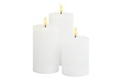 Lampy - SIRIUS Sille LED rechargeable block candles white 3 pcs. - 80600