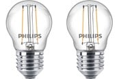 Zarówka LED - Philips Żarówka światła LED Classic Mini-ball 2W/827 (25W) Clear 2-pack E27 - 929001238798