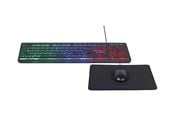 Klawiatura - Gembird KBS-UML-01 - keyboard mouse and mouse pad set - US - Zestaw klawiatura, myszka i podkładka pod mysz - Angielski (US) - Czarny - KBS-UML-01