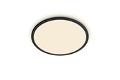 Lampy - Philips Superslim CL550 Ceiling lamp Ø300 mm LED 18W 2700K SceneSwitch IP44, Black - 929002667901