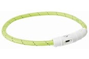 Psy - Trixie Flash Light Ring USB Illuminated Dog Safety Collar Green Size M-L 7mm 45cm - TX12701