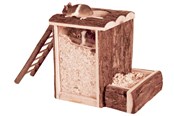 Gryzonie - Trixie Play and Burrow Tower Bark Wood Small Animals 20x20x16cm - TX62001