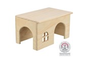 Gryzonie - Trixie Domek z Naturalnego Drewna bez Gwoździ dla Małych Zwierząt Duże Chomiki Koszatniczki 28x16x18cm - TX61262