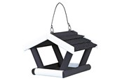 Klatki, domki i akcesoria dla ptaków - Trixie natura bird feeder hanging pine wood 17 × 19 × 14 cm black/white - TX55803