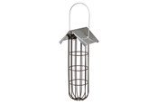 Klatki, domki i akcesoria dla ptaków - Trixie Fat ball feeder with roof 4 fat balls metal 11 × 25 × 10 cm black - TX55623