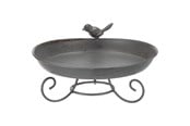 Klatki, domki i akcesoria dla ptaków - Trixie Bird bath standing metal 800 ml/ø 22 cm grey - TX55510