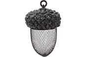 Klatki, domki i akcesoria dla ptaków - Trixie Acorn food dispenser polyester resin/metal 700 ml/14 × 22 cm brown/white - TX55416