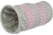 Koty - Trixie Playing tunnel fleece ø 25 × 50 cm light grey/pink - TX4291