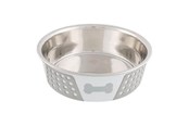 Psy - Trixie Bowl stainless steel/silicone 1.4 l/ø 21 cm white/grey - TX25257