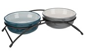 Psy - Trixie Zestaw Ceramicznych Miskek z Metalowym Stojakiem 2x 0,25L - TX24535